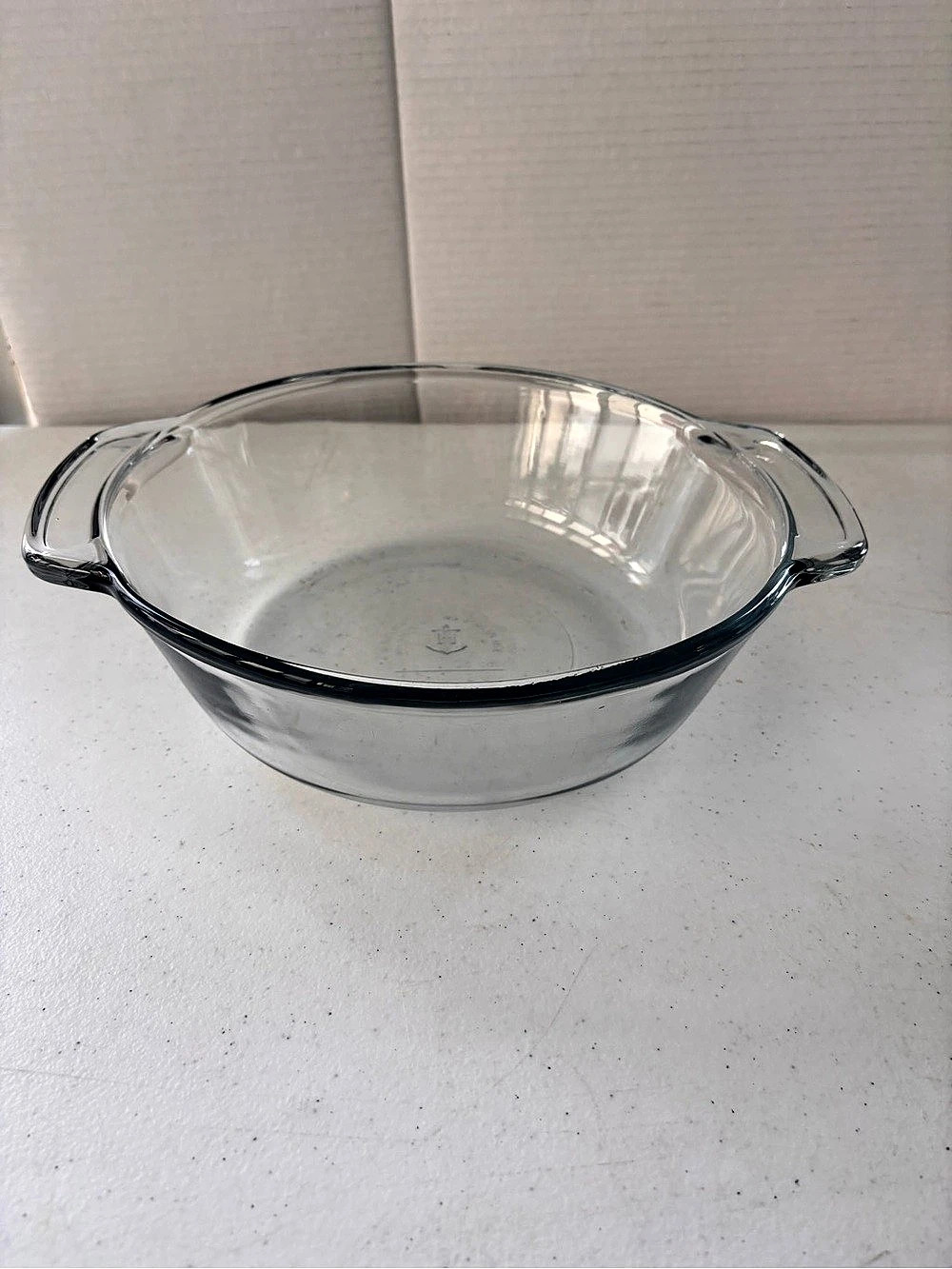 Anchor Hocking Ovenware 9" Round Glass Casserole Dish, 2qt.  w/Handles, NO LID